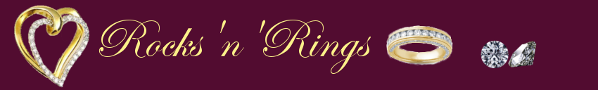shop logo for Rocks'n'Rings. Diamond, gold and silver jewellery handcrafted in Ireland