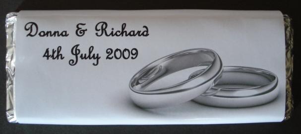 Silver Rings Wedding Favour - Front of Bar