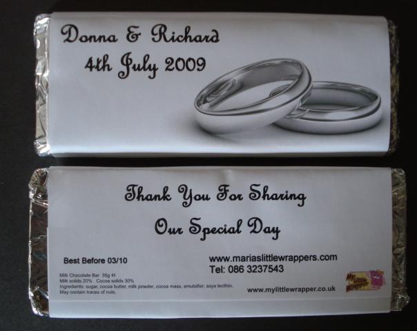 Silver Rings - Personalised Front and Back of wrapper