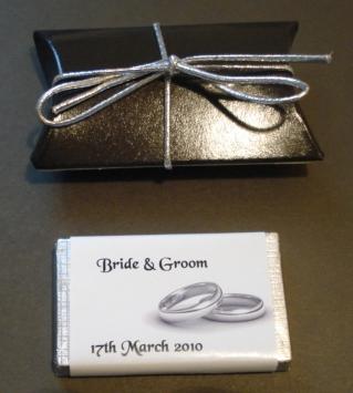 Black Pillow Box with Gold or Silver Elasticated Bow