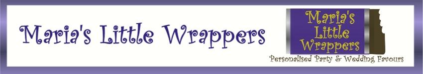 shop logo for Maria's Little Wrappers. Personalised chocolate bars for wedding favours, communion favours, confirmation favours, christenings, birthday parties etc.