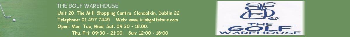 shop logo for The Golf Warehouse. Golf clothing and accessories in Dublin